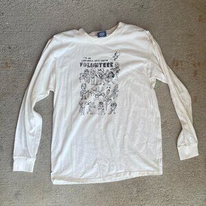 1990s white long sleeve shirt with a art graphic